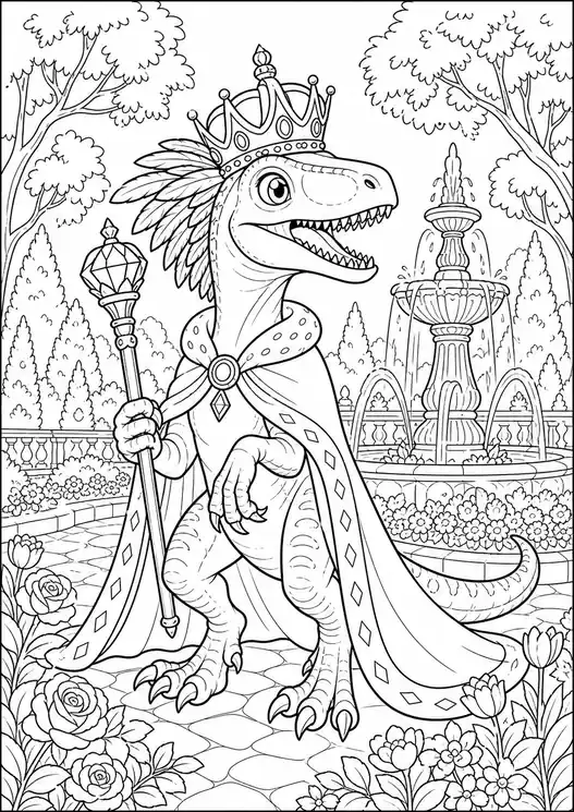 Dinosaur coloring pages velociraptor: raptor king in the park