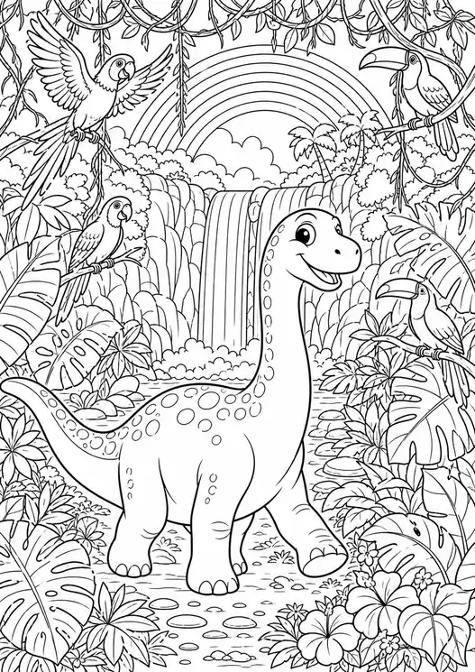 Dinosaur colors book: colorful jungle adventure
