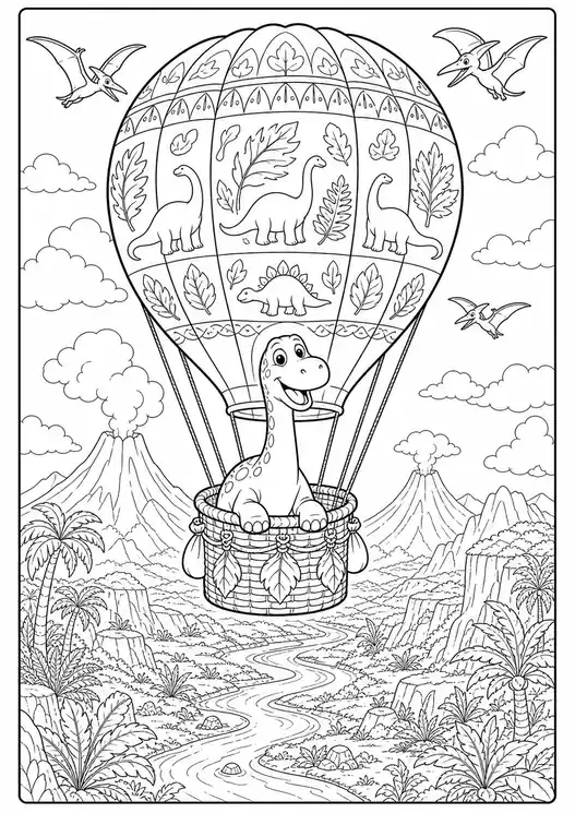 The Good Dinosaur Hot Air Balloon printable coloring page