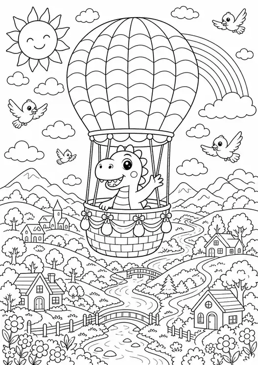 Dinosaur colors book: rainbow balloon ride