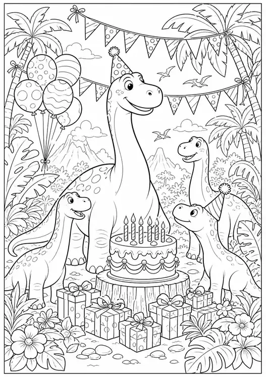 The Good Dinosaur Birthday Party printable coloring page