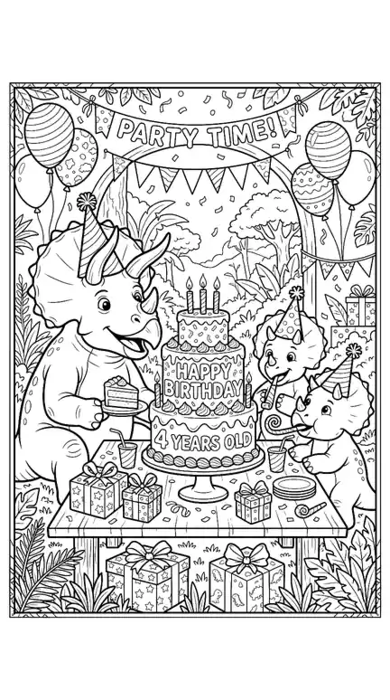 dinosaur coloring pages triceratops page 09 - Triceratops Birthday Party