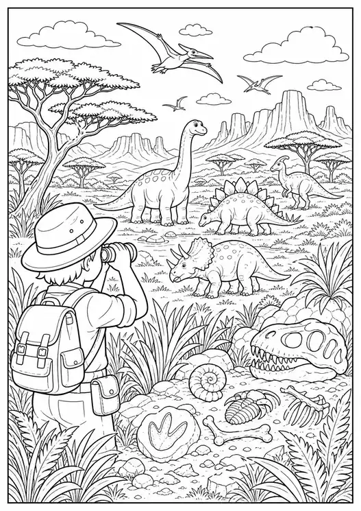 Coloring Book Pages Dinosaurs