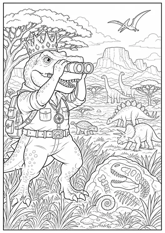 Dinosaur King Safari Explorer printable coloring page