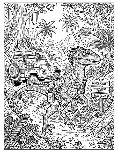 Raptor Dinosaur Coloring Page