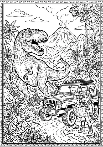 T Rex Dinosaur to Color