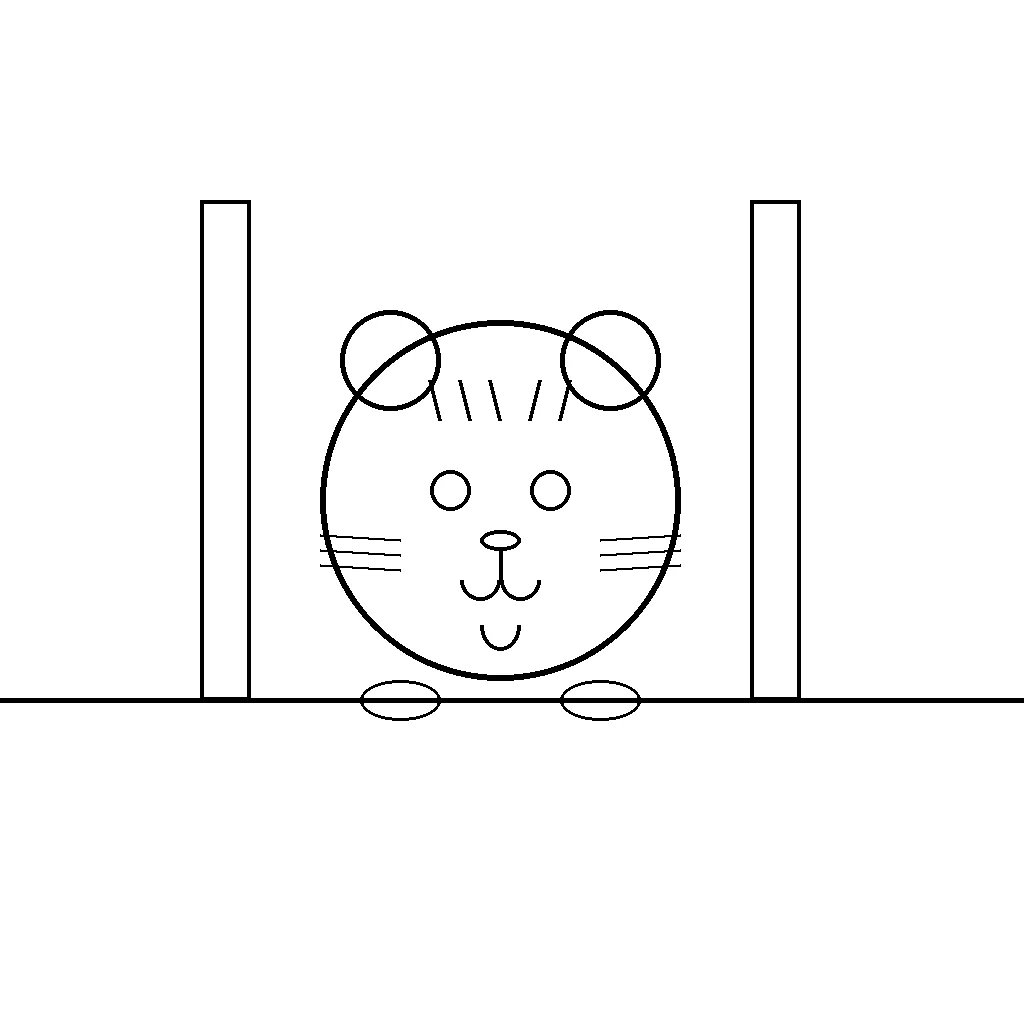 Tiger Drinking at Forest River - nature tiger coloring page