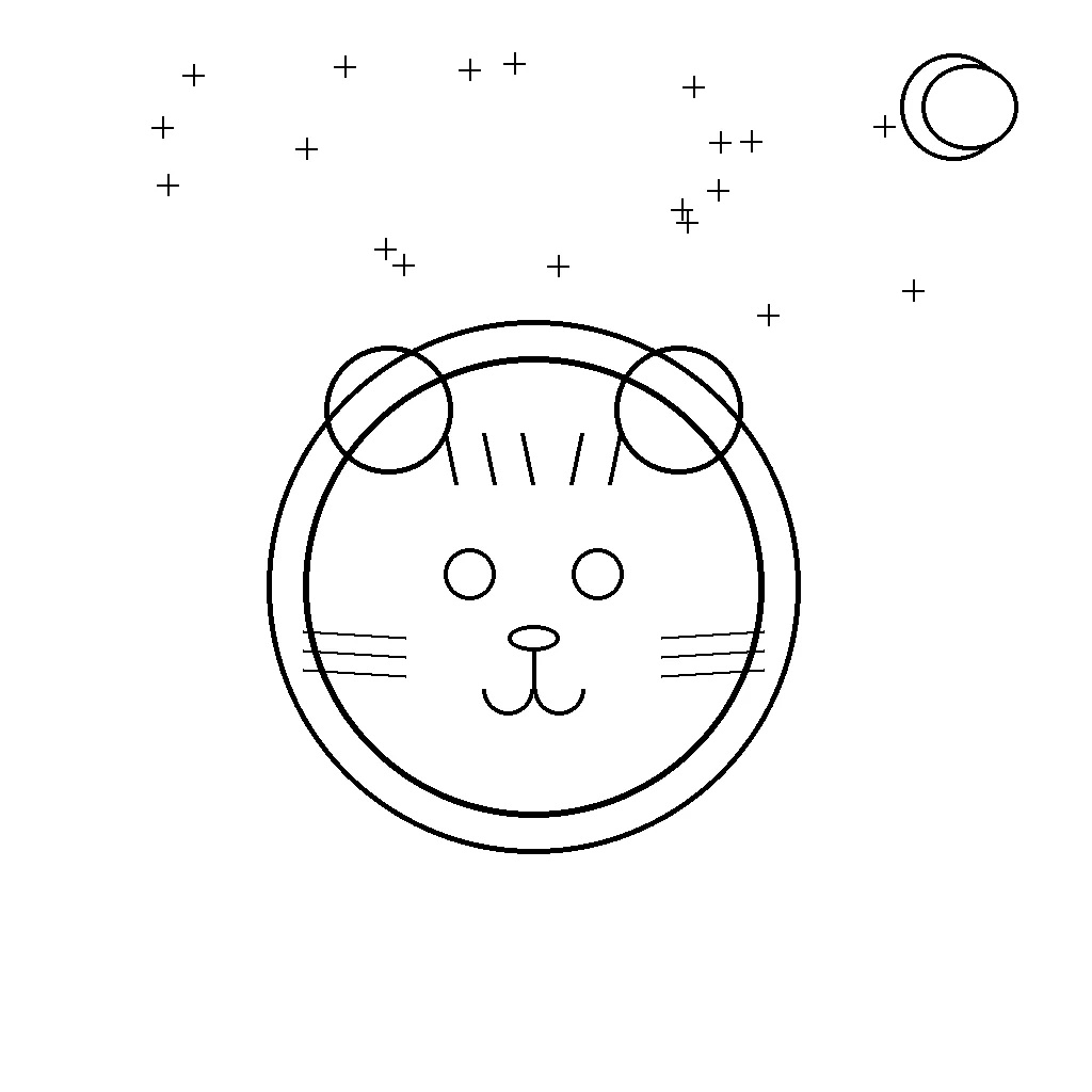 Celestial Tiger Zodiac - cosmic tiger coloring page